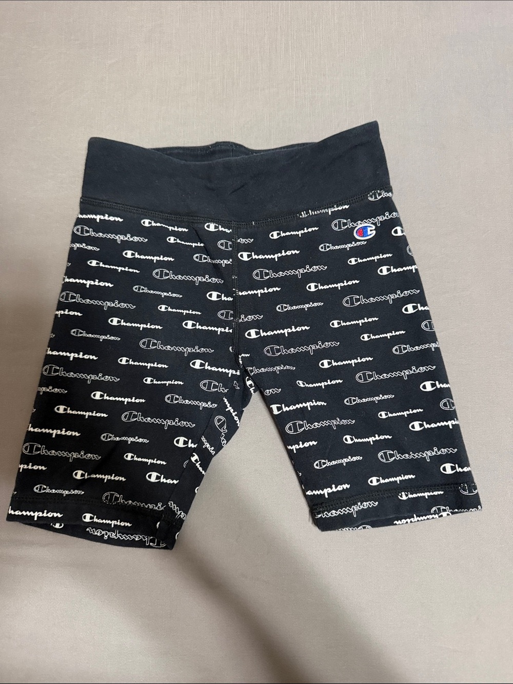 💥 KIDS Champion Black Logo-Print Biker Short